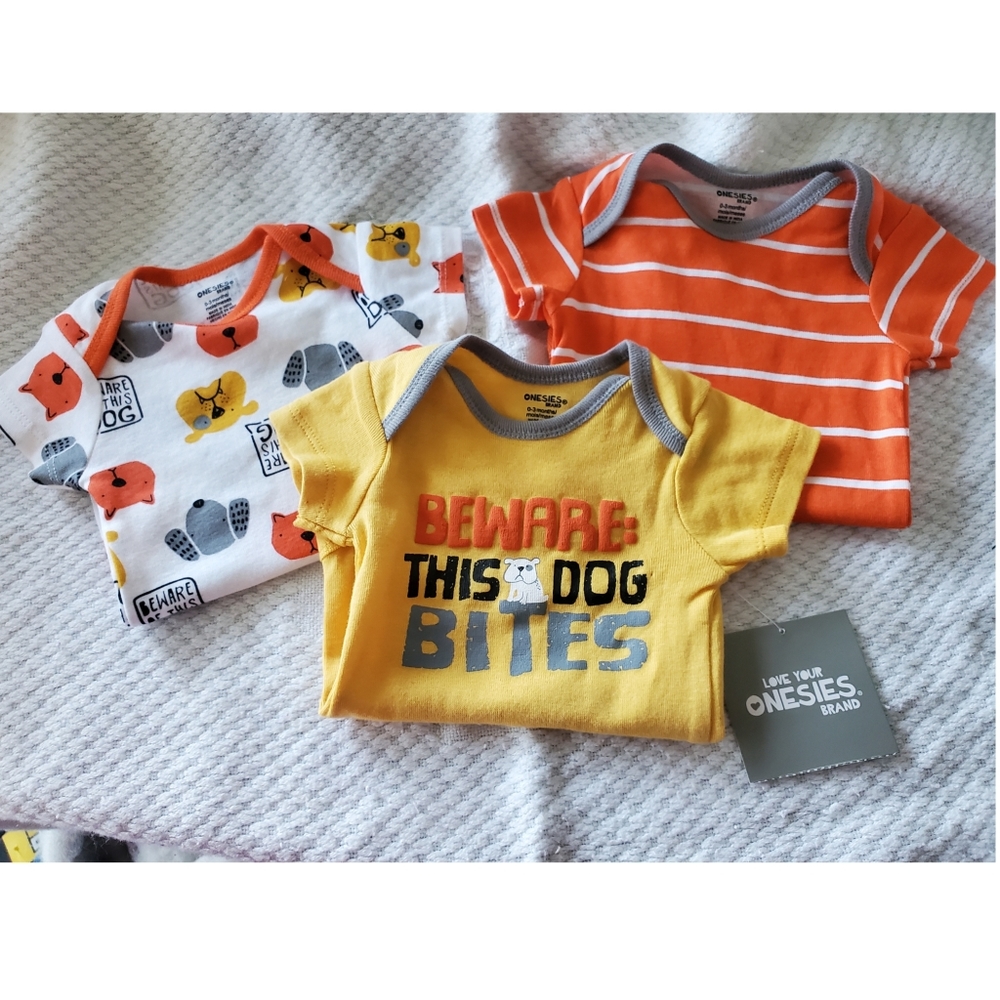 Beware of this Dog set of 3 onesies